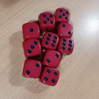 Pack 10 Dados D6 16mm Esquina Redonda, Juego De Dados