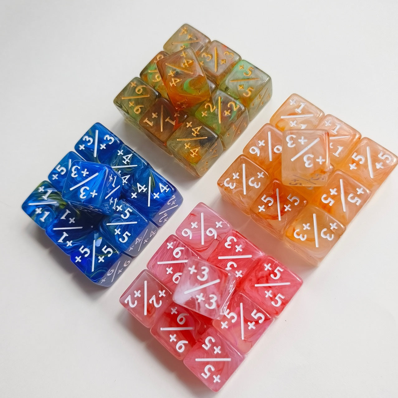 Set 10 Dados Contadores D6 Mtg 16mm Traslucidos Marinos