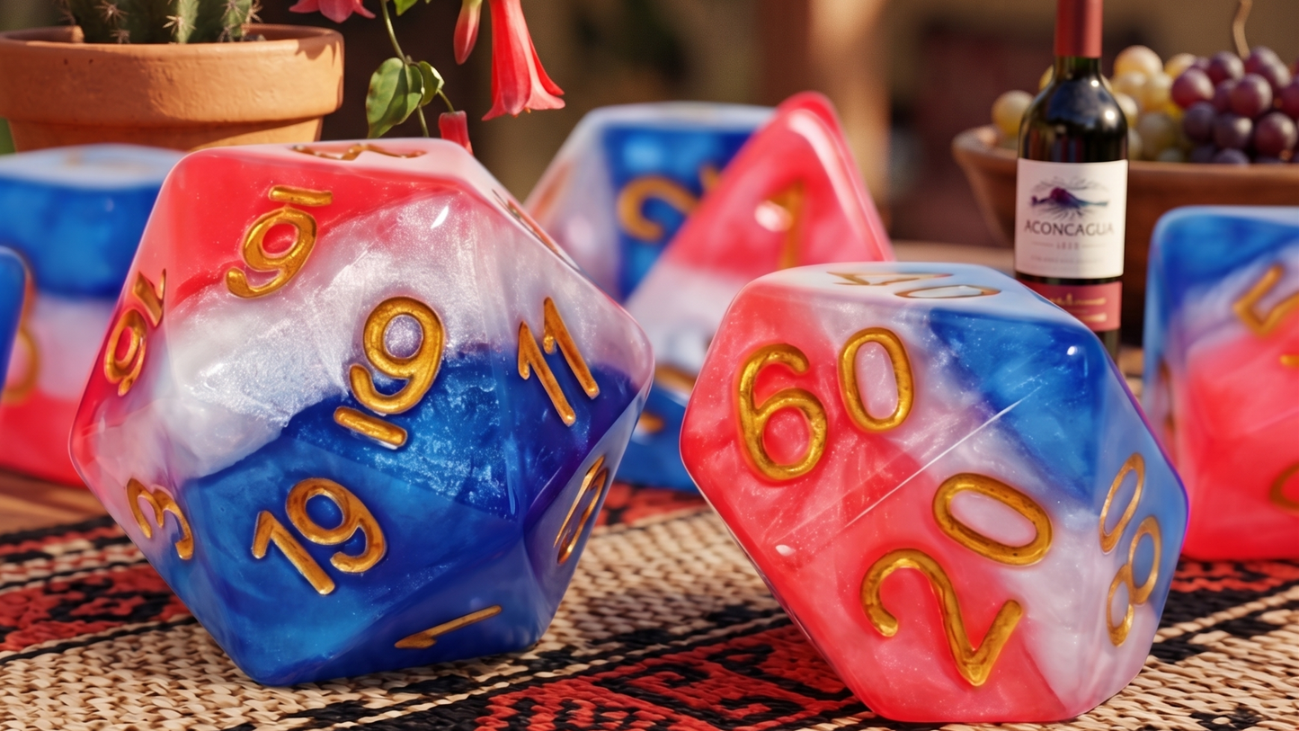Set de 7 Dados de Rol Resina Tricolor
