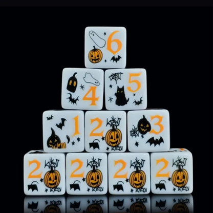 Set 10 datos D6 Animalitos y mas 16mm Opacos
