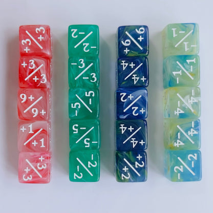 Set 10 Dados Contadores D6 Mtg 16mm Traslucidos Marinos