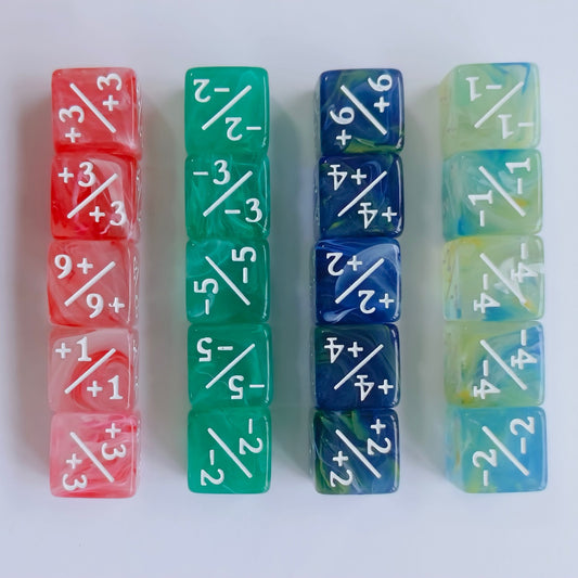Set 10 Dados Contadores D6 Mtg 16mm Traslucidos Marinos