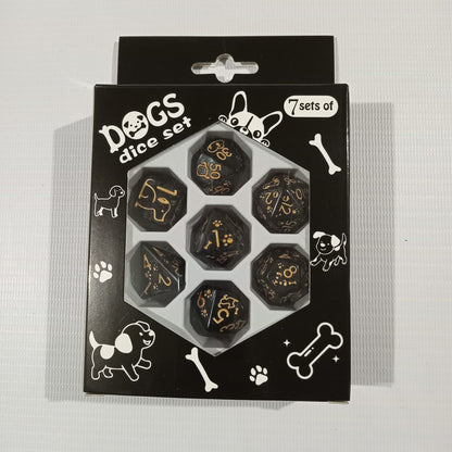 Set 7 Dados Poliédricos de Rol Perros y Gatos RPG Perlados