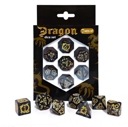 Set 7 Dados Poliédricos de Rol Dragon RPG Perlados