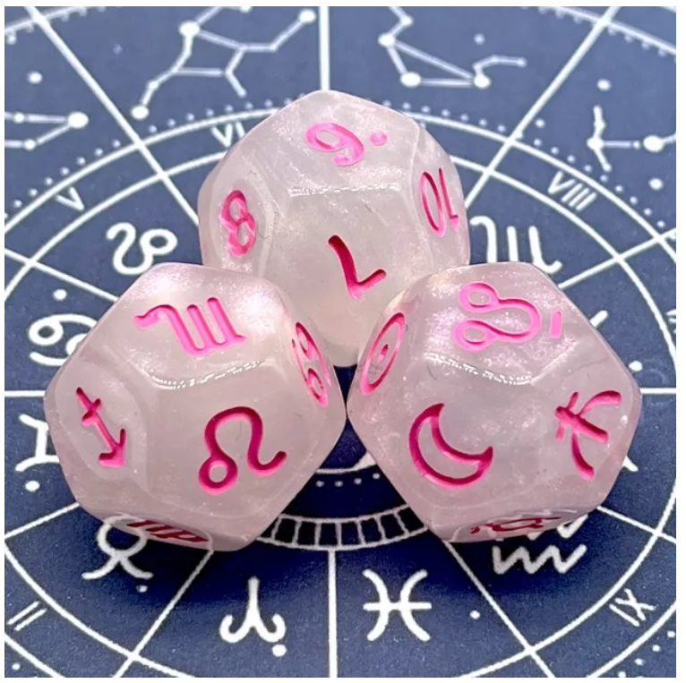Set 3 Dados Astrológicos Cosmos Místicos D12