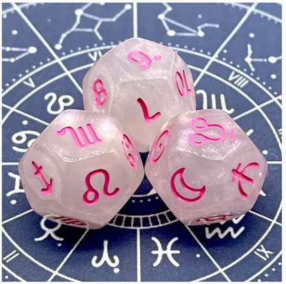 Set 3 Dados Astrológicos Cosmos Místicos D12