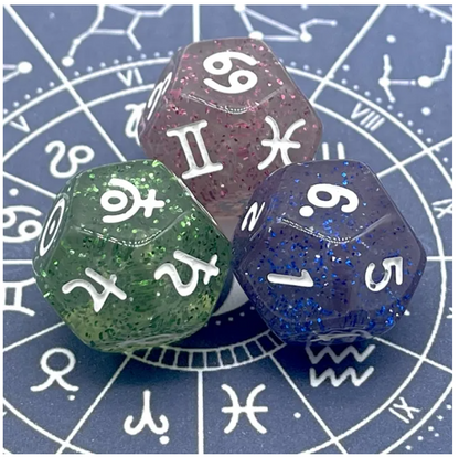 Set 3 Dados Astrológicos Cosmos Místicos D12