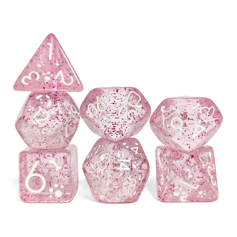 Set 7 Dados Poliédricos de Rol Perros y Gatos RPG Perlados