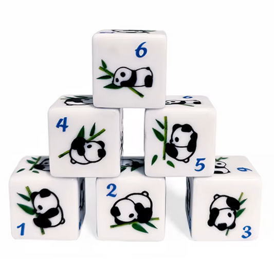 Set 10 datos D6 Animalitos 16mm Opacos
