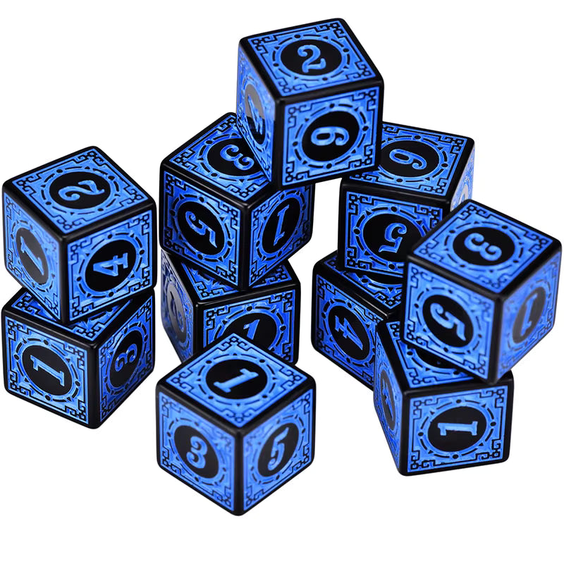 Set de 10 Dados Texturizados D6 16mm