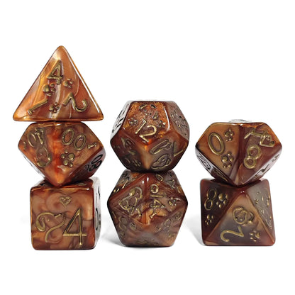 Set 7 Dados Poliédricos de Rol Perros y Gatos RPG Perlados
