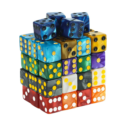 Set 10 Dados D6 Perlados Esquida Cuadrada 16mm