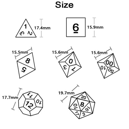 Set de 7 dados de Rol Texturizados