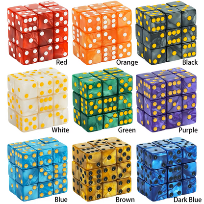 Set 10 Dados D6 Perlados Esquida Cuadrada 16mm