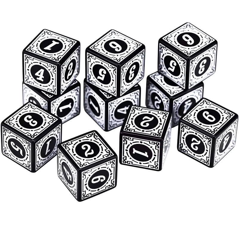 Set de 10 Dados Texturizados D6 16mm
