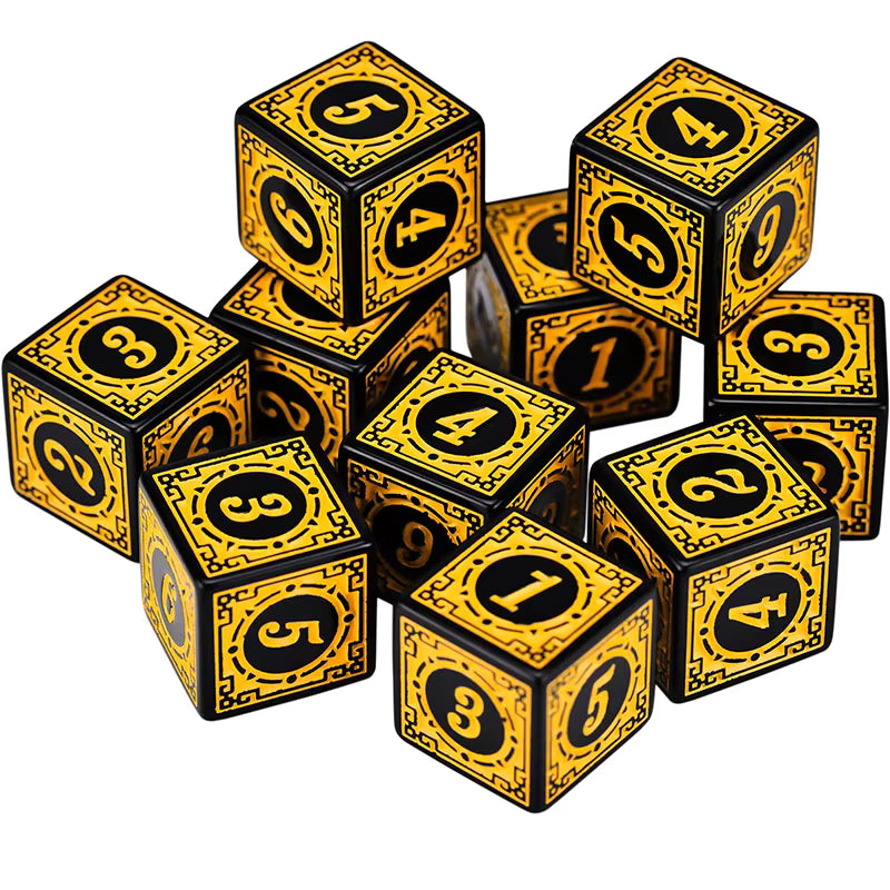 Set de 10 Dados Texturizados D6 16mm