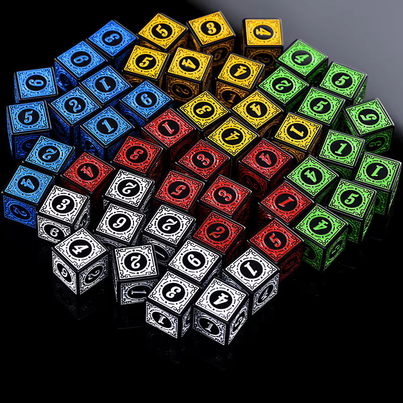 Set de 10 Dados Texturizados D6 16mm