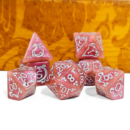 Set 7 Dados Poliédricos de Rol Dragon RPG Perlados