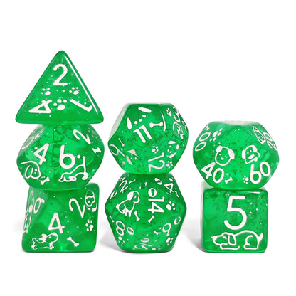 Set 7 Dados Poliédricos de Rol Perros y Gatos RPG Perlados
