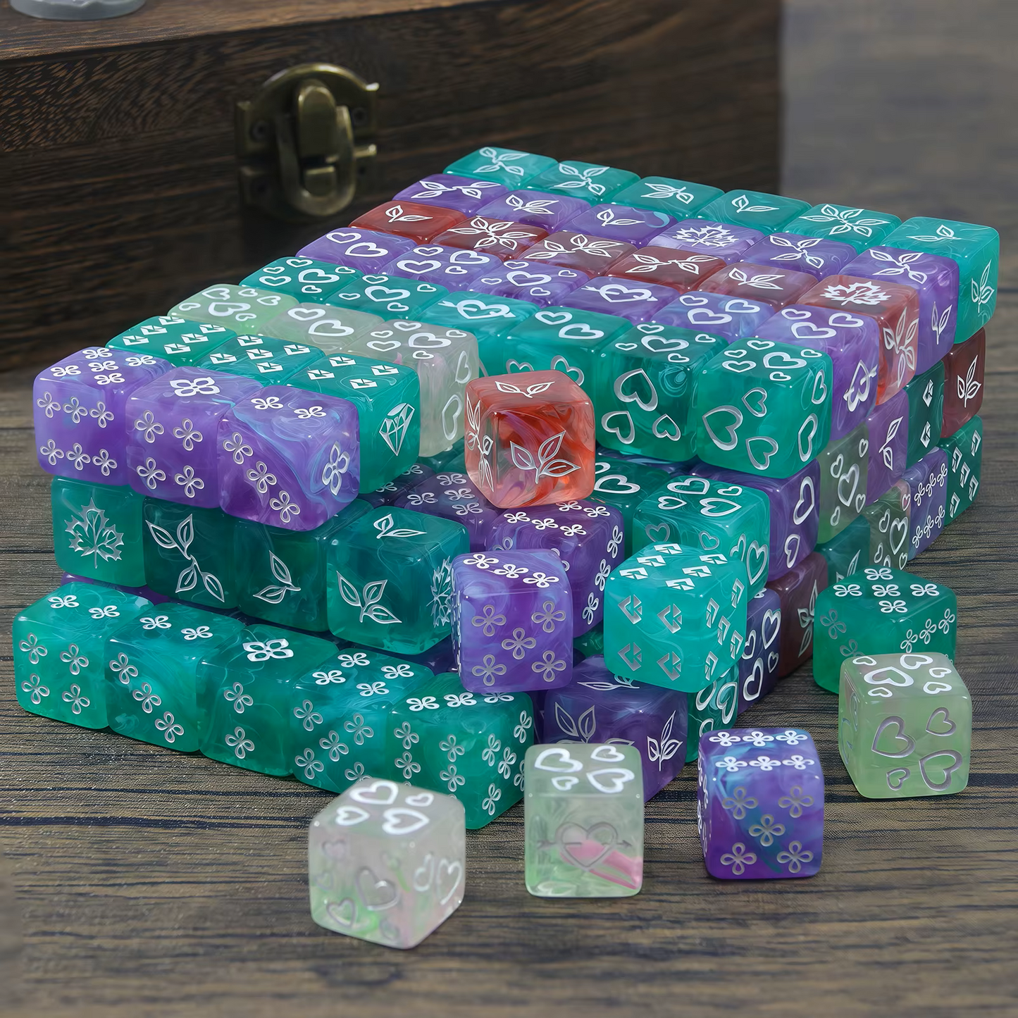 Set 10 Dados D6 Amor Pintas 16mm