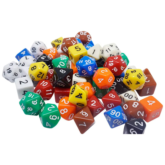Set de 7 Dados Poliedricos de Rol Colores Solidos RPG Opacos