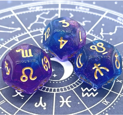 Set 3 Dados Astrológicos Cosmos Místicos D12