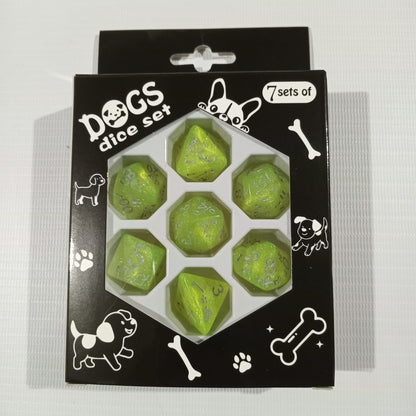 Set 7 Dados Poliédricos de Rol Perros y Gatos RPG Perlados