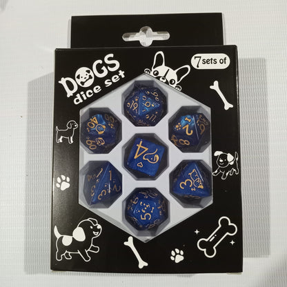 Set 7 Dados Poliédricos de Rol Perros y Gatos RPG Perlados
