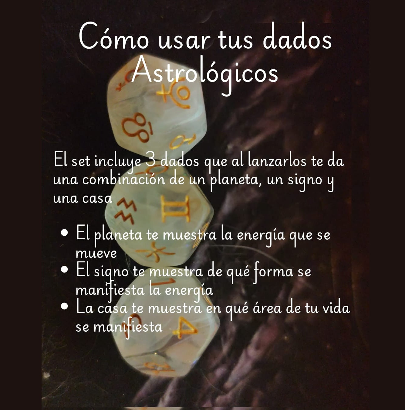 Set 3 Dados Astrológicos Cosmos Místicos D12