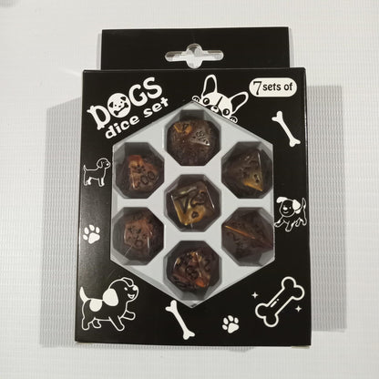 Set 7 Dados Poliédricos de Rol Perros y Gatos RPG Perlados