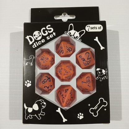 Set 7 Dados Poliédricos de Rol Perros y Gatos RPG Perlados