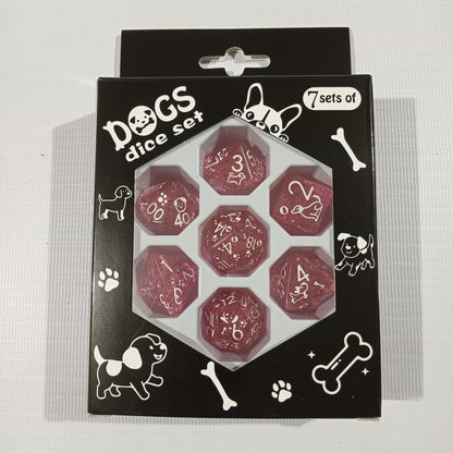 Set 7 Dados Poliédricos de Rol Perros y Gatos RPG Perlados