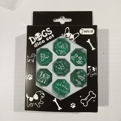 Set 7 Dados Poliédricos de Rol Perros y Gatos RPG Perlados